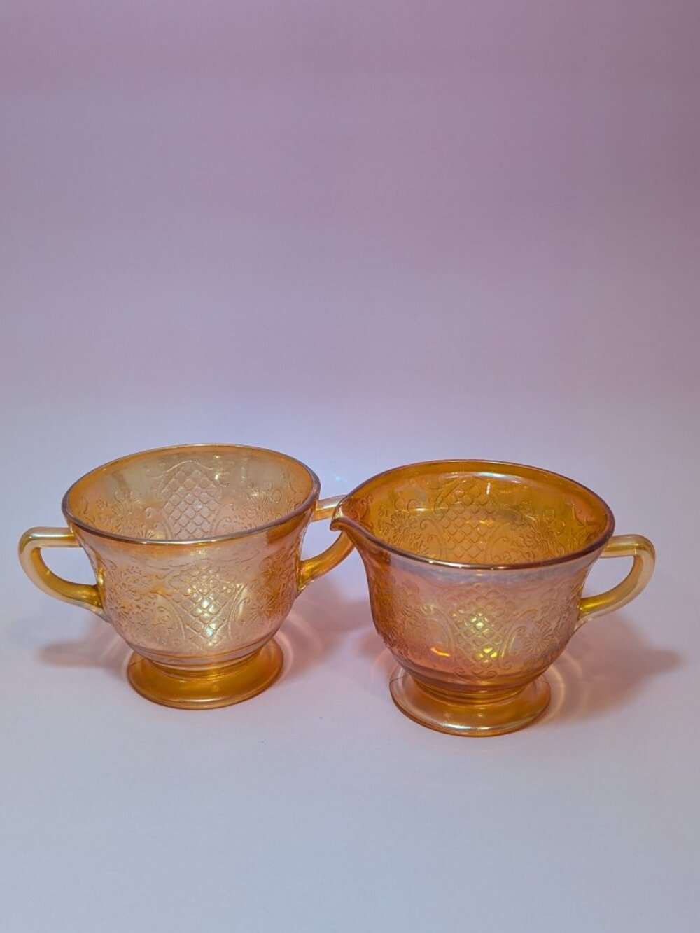 Federal Normandie Marigold Creamer Sugar Set